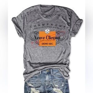 New Veuve Clicquot Gray Graphic T-Shirt